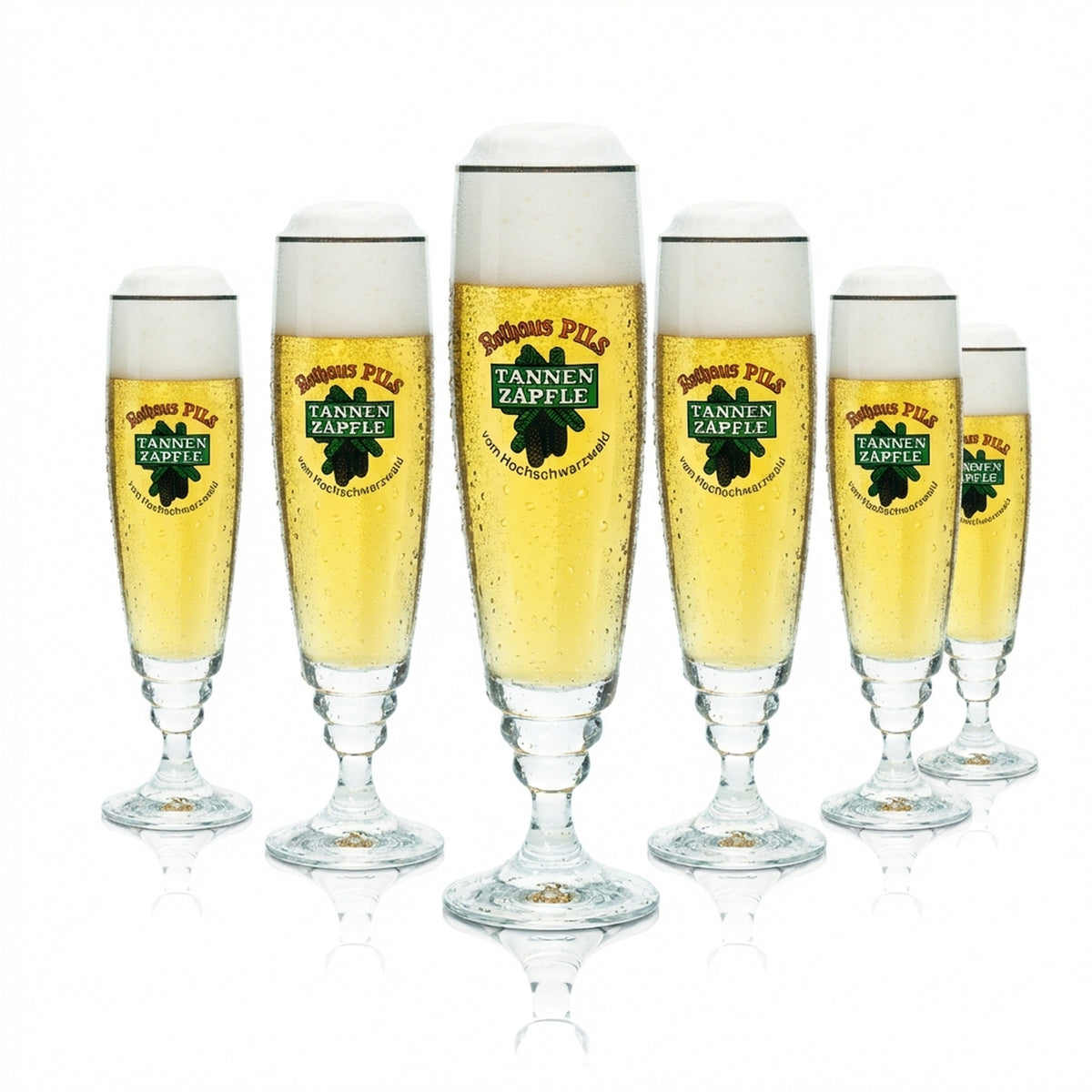 6x Rothaus Glas 0,2l Exklusiv Tannenzäpfle Bier Pokal Gläser Set Staatsbrauerei Baden