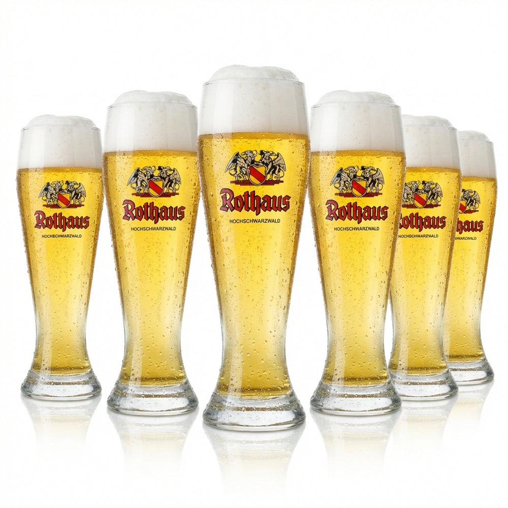 6x Rothaus Glas 0,5l Weißbier Hefeweizen Gläser Frosted-Design Brauerei Baden