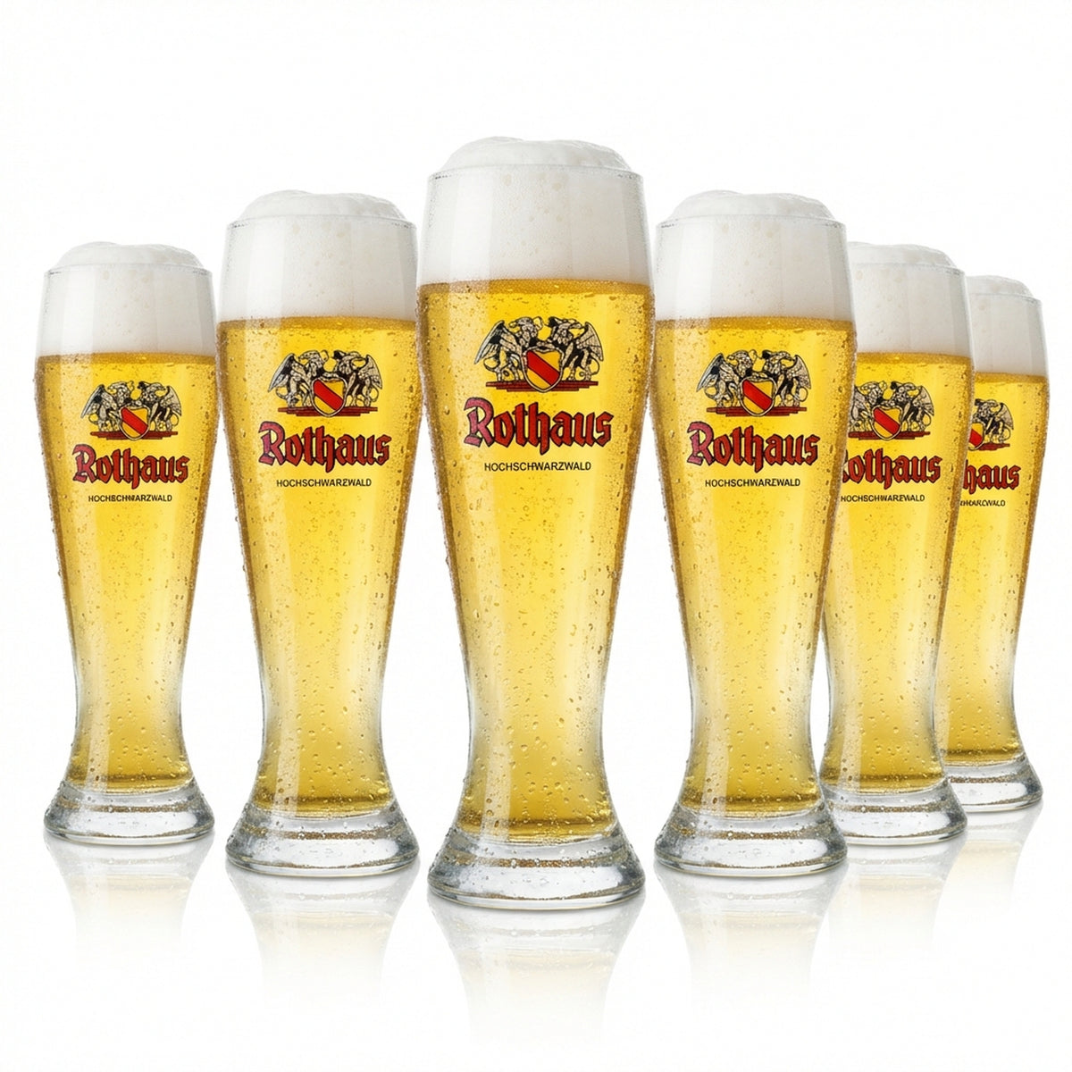 6x Rothaus Glas 0,5l Weißbier Hefeweizen Gläser Frosted-Design Brauerei Baden