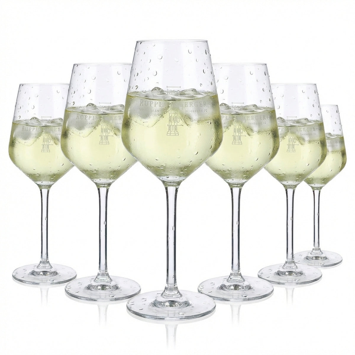 6x Ruppertsberger Wein Glas Stielgläser Gläser 0,37l Weinglas Carre