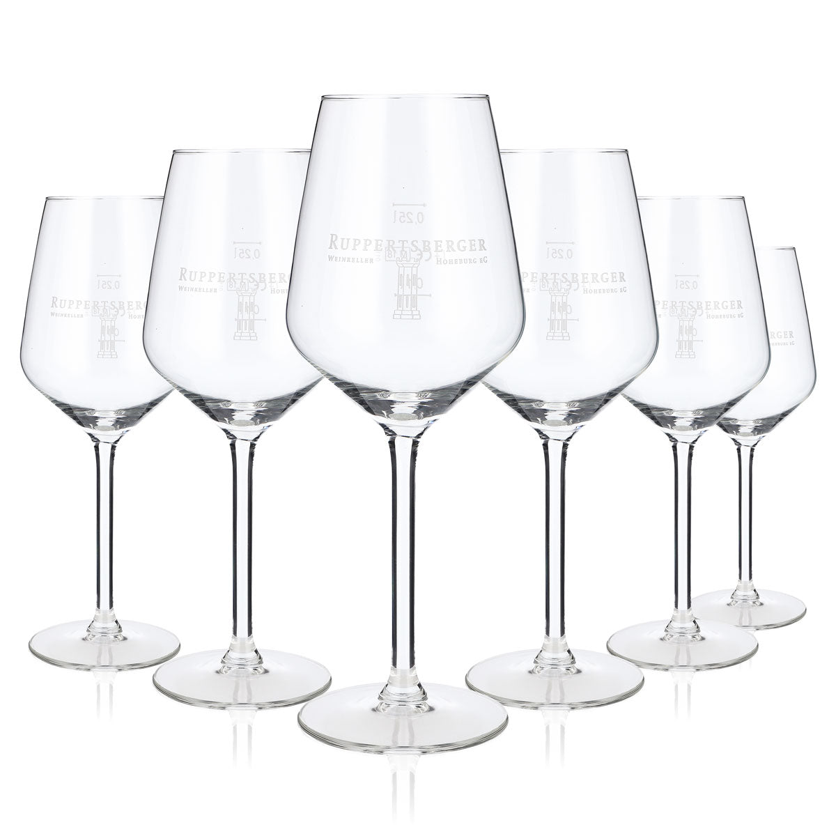 6x Ruppertsberger Wein Glas Stielgläser Gläser 0,37l Weinglas Carre – Ansicht 5
