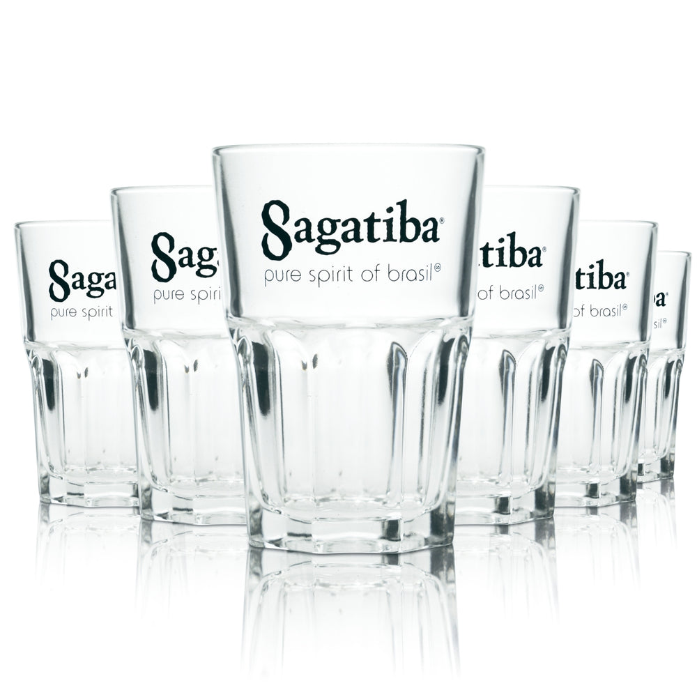 6x Sagatiba Glas 0,35l Longdrink Cocktail Cachaca Gläser Gastro Mojito Bar