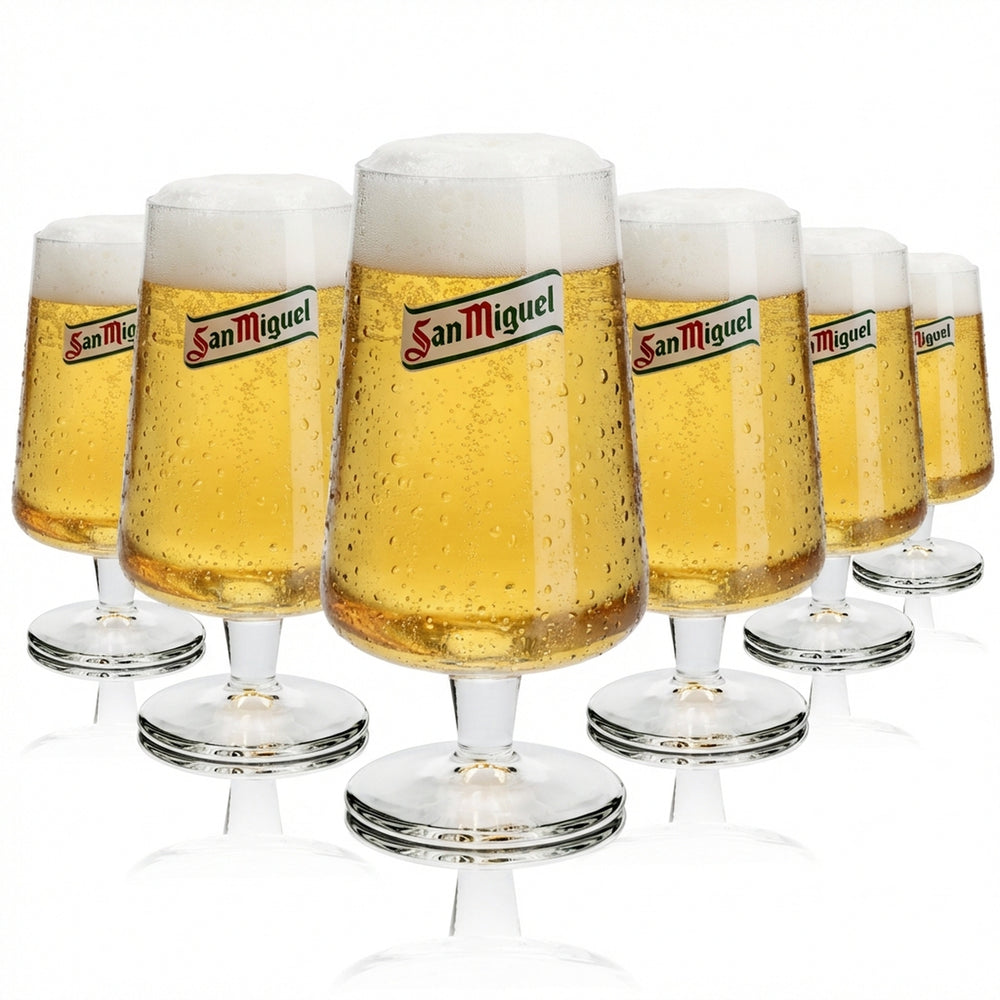 6x San Miguel Bier Glas 0,25l Copas Pokal