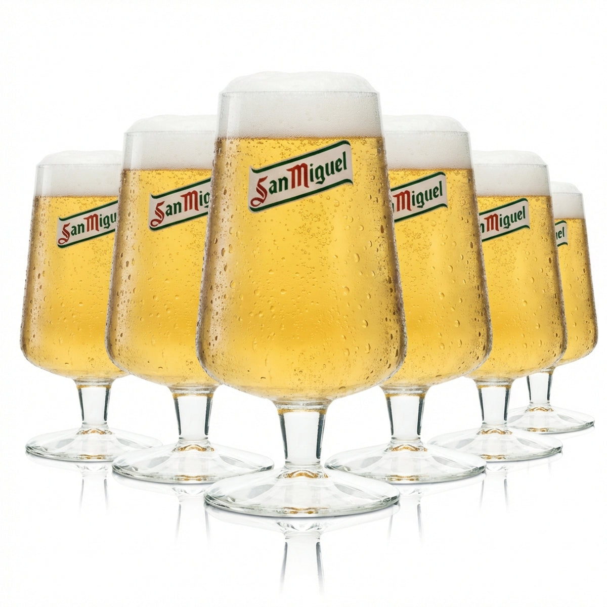 6x San Miguel Bier Glas 0,3l Pokal Standart-Variante