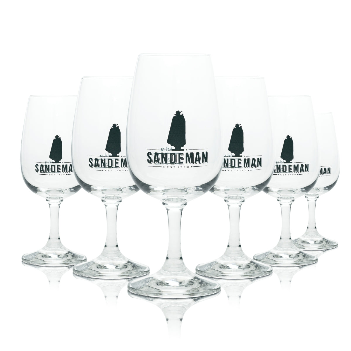 6x Sandeman Sherry Portwein Glas Logo 200ml Tasting Sommelier Nosing Gläser