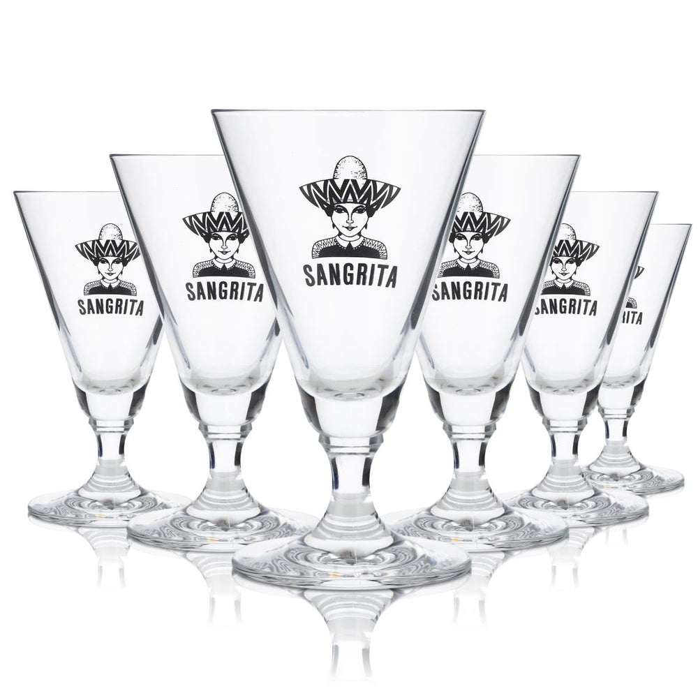 6x Sangrita Glas0,125l Kelchglas Martiniglas GemüsesaftTomatensaft Longdrink