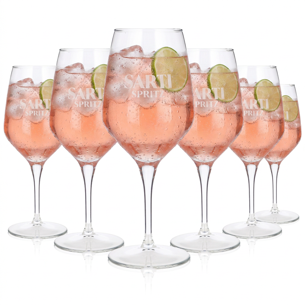 6x Sarti Glas 0,44l Weingläser Cocktailgläser Sarti Rosa Spritz Aperitif Drink
