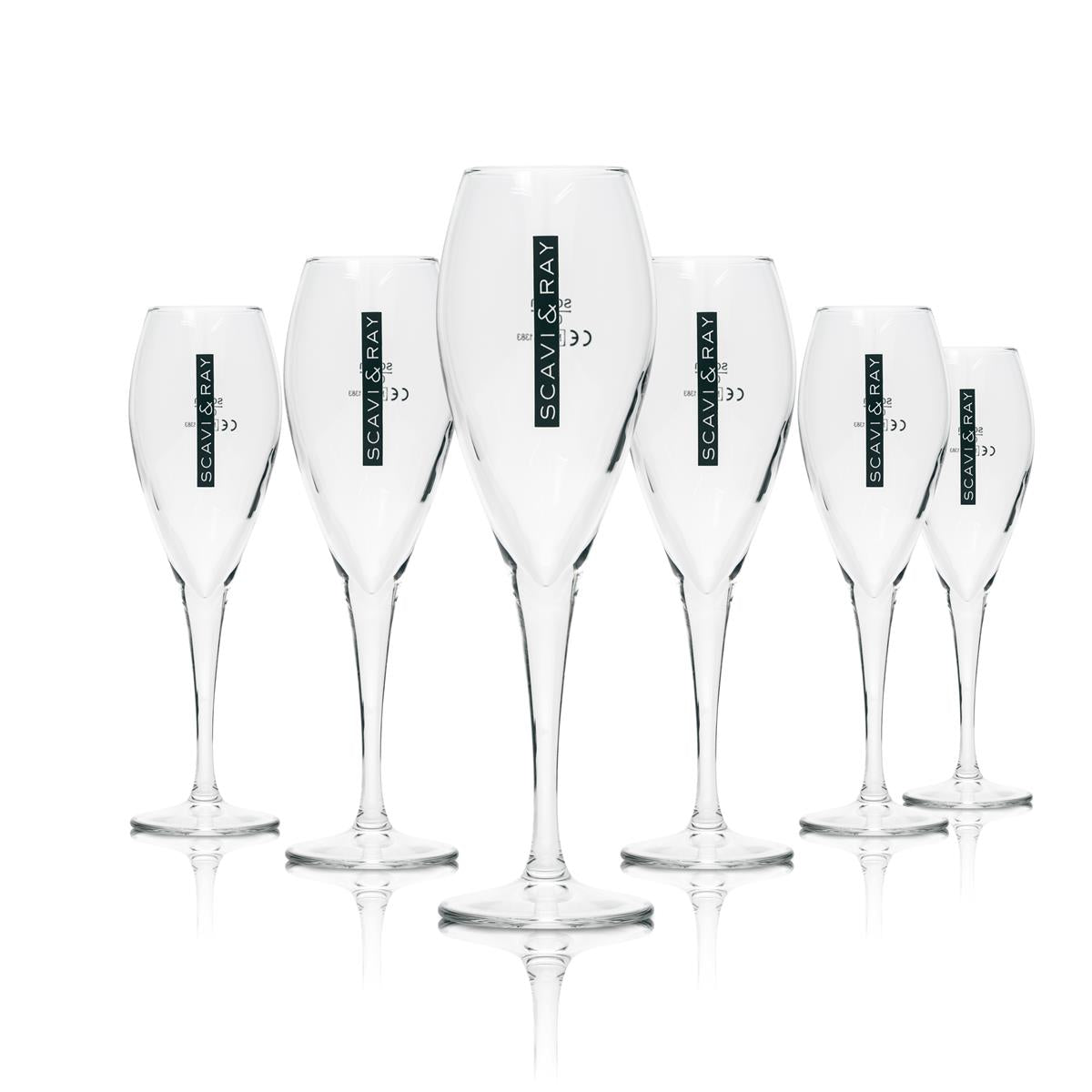 6x Scavi & Ray Sekt Glas Flöte dünnes Glas
