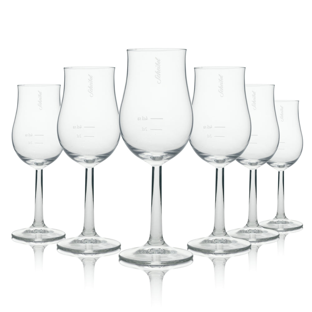 6x Scheibel Schnaps Glas 0,14l Nosingglas/Kelch "Bugatti" mit Eiche