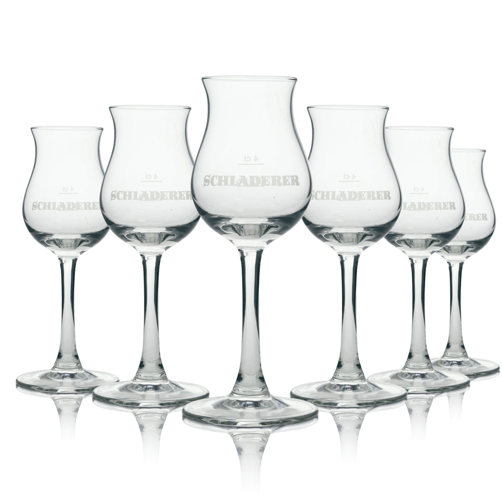 6x Schladerer Schnaps Glas Kelch 2/4cl
