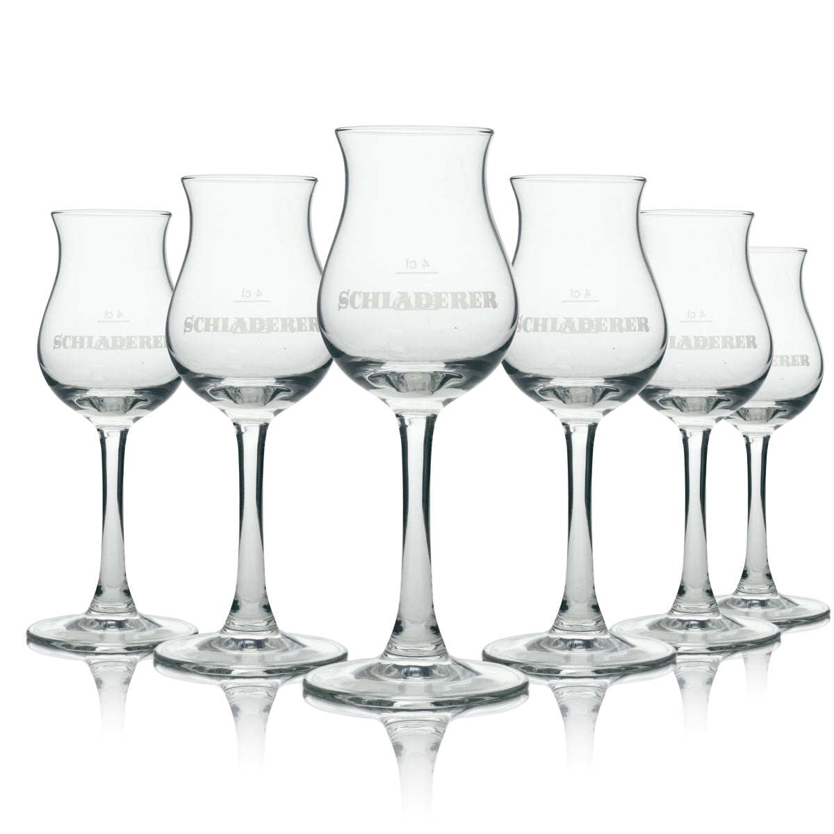 6x Schladerer Schnaps Glas Kelch 2/4cl