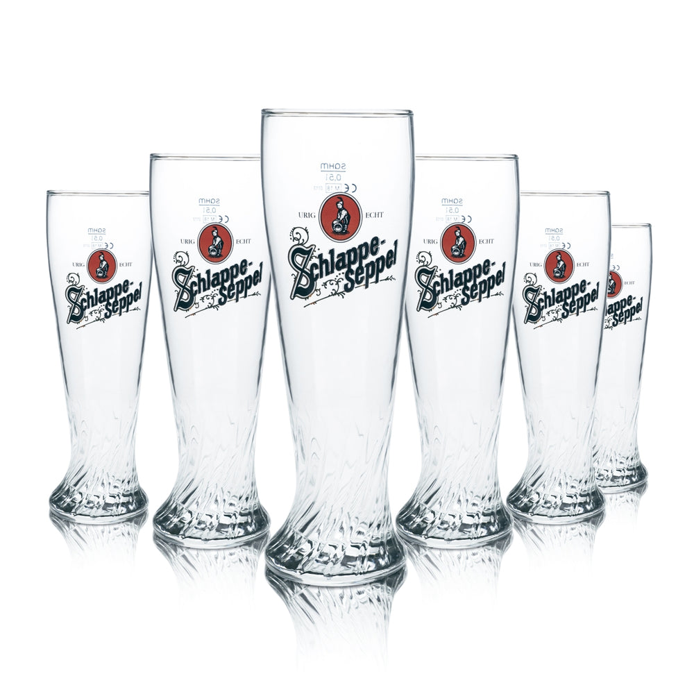6x Schlappeseppel Bier Glas 0,5l Hefe Weizen Weißbier Kontur Gläser Gastro Bräu
