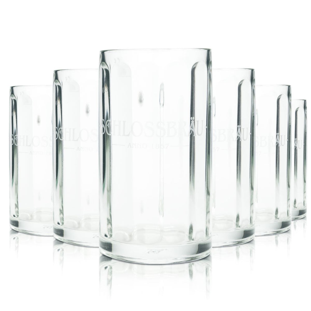 6x Schlossbräu Bierglas Bierkrug 0,4l Glückauf Humpen Seidel Gläser Brauerei