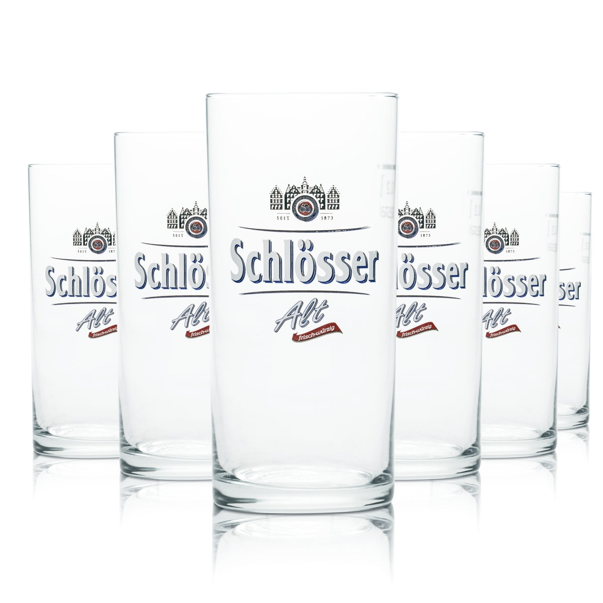 6x Schlösser Alt Bier Glas 0,2l Stange Becher Kölsch Gläser Brauerei Gastro Bar