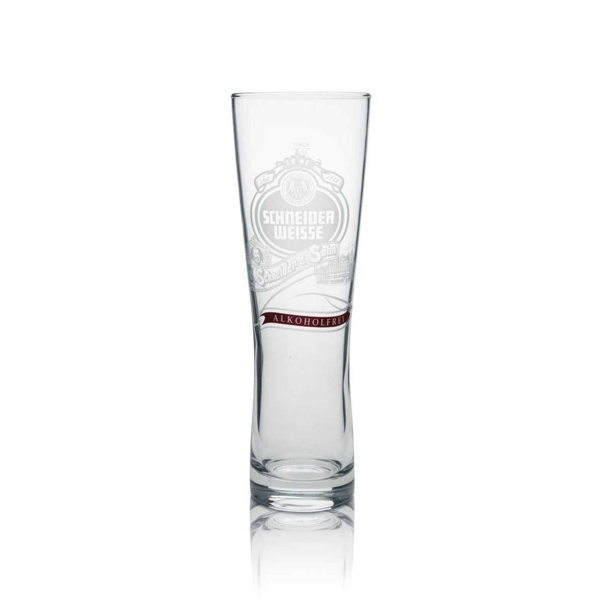 6x Schneider Weisse Bier Glas Weißbier Alkoholfrei rote Schrift quer 0,5l Sahm – Ansicht 2