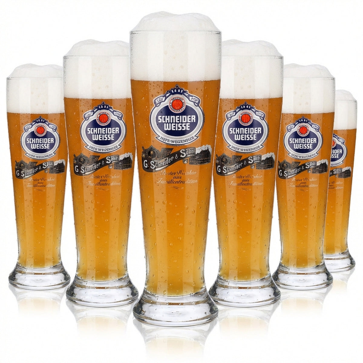 6x Schneider Weisse Bierglas Glas Gläser 0,5l Weißbierglas Familientradition
