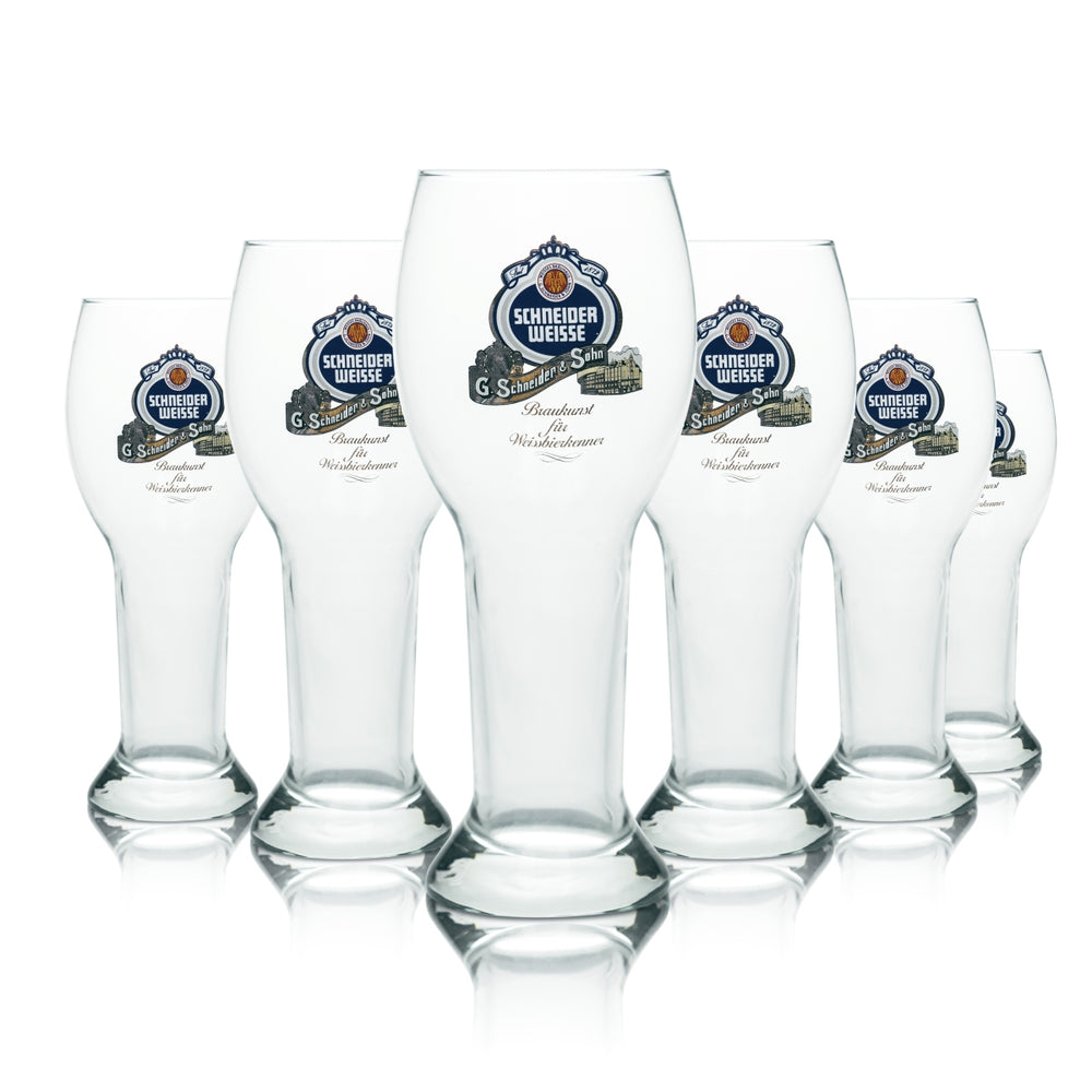 6x Schneider Weisse Glas 0,5l Weißbier Hefe Weizen Gläser Brauerei Gastro