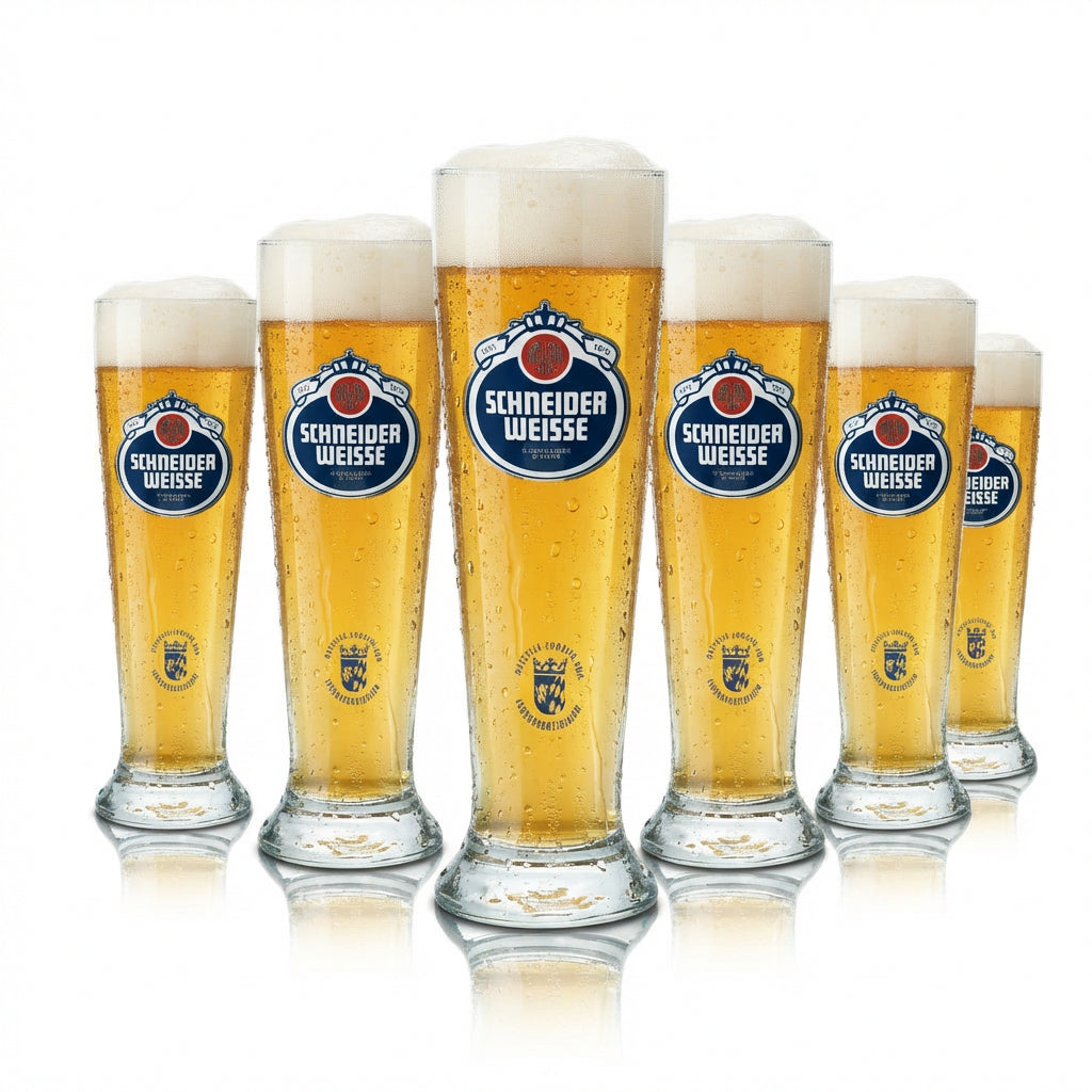 6x Schneider Weisse Weißbiergläser 0,5l – geeicht, für Hefeweizen, Gastronomie