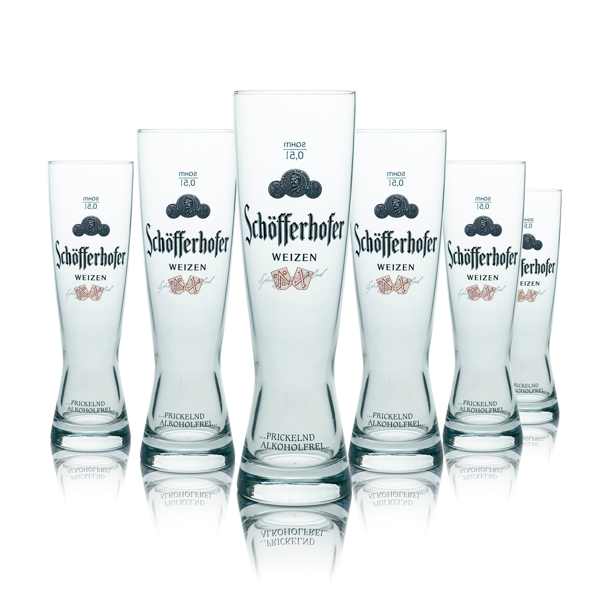 6x Schöfferhofer Bier Glas 0,5l Weißbierglas "Spritzig Prickelnd" Sahm – Ansicht 5