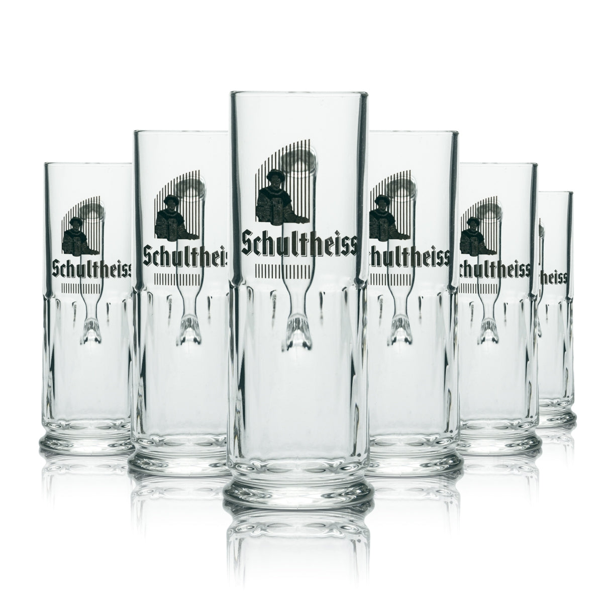 6x Schultheiss Glas 0,3l Bier Krug Kontur Gläser Brauerei Kindl Gastro Pilsener