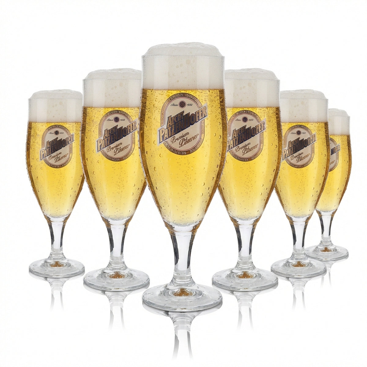 6x Schultheiss Glas 0,4l Lager Gläser Bier Patzenhofer Pokalglas RC