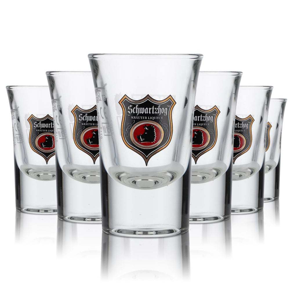 6x Schwartzhog Glas 2cl Shotglas Schnapsglas Stamper Kurze Gläser Set Likörglas