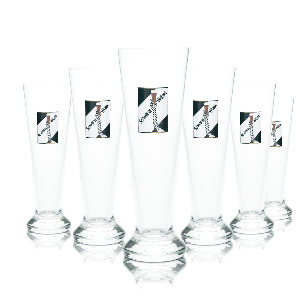 6x Schwarze Weisse Bier Glas 0,3l Weißbier Hefe Weizen Gläser Hofbräu Bayern