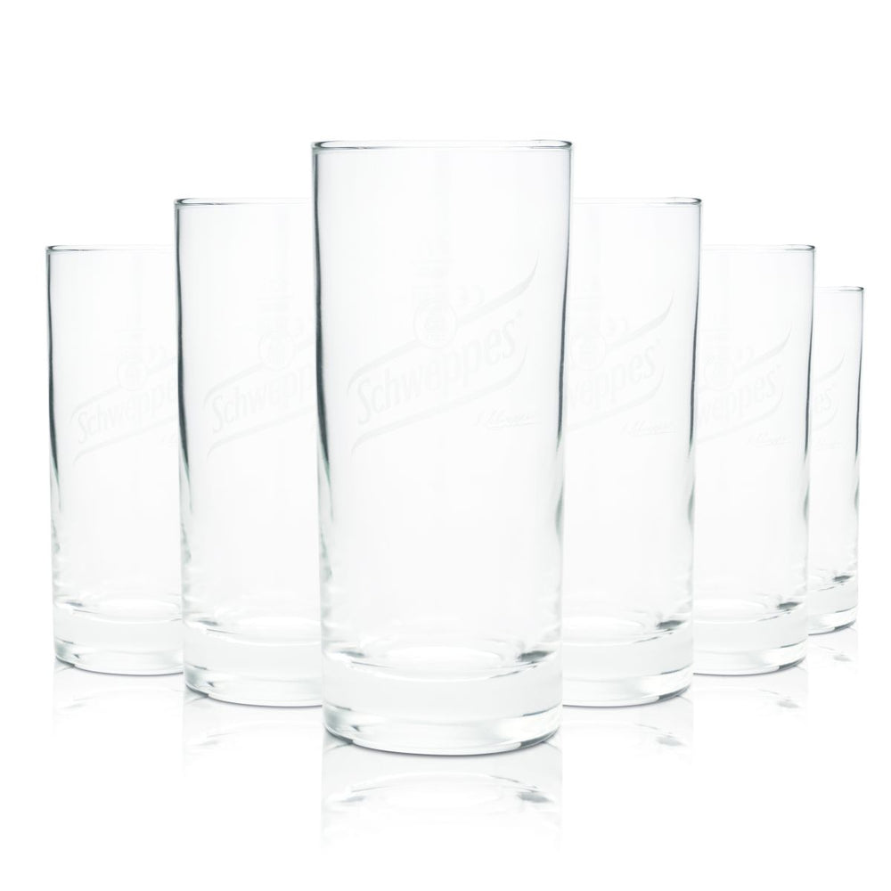6x Schweppes Glas 0,2l Longdrinkgläser Trinkgläser Limogläser Softdrinkgläser