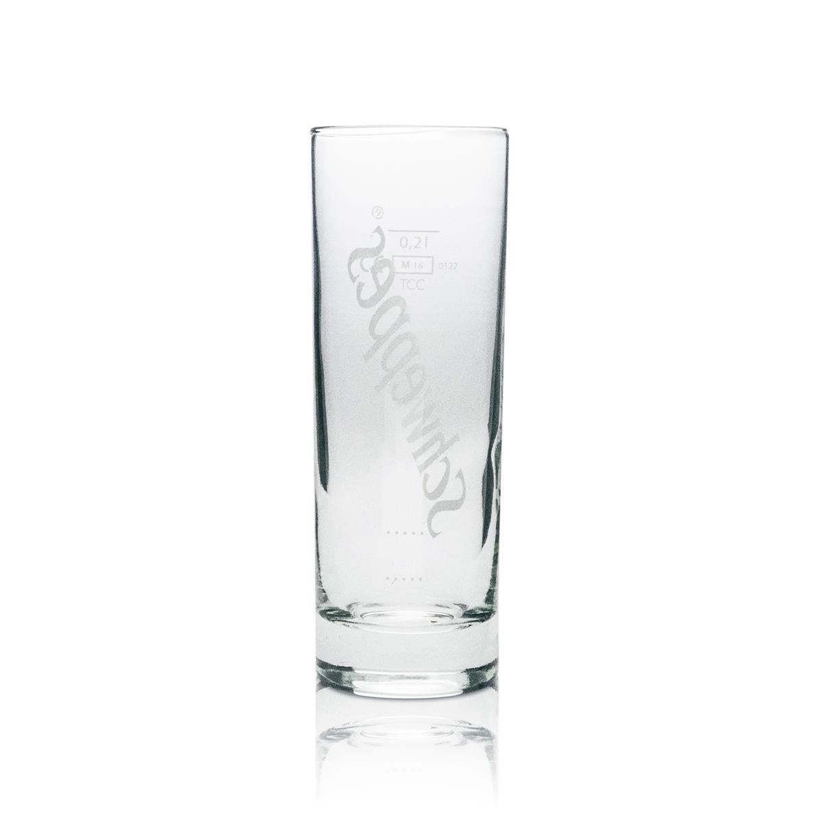 6x Schweppes Softdrink Glas Longdrink rund weiße Schrift – Ansicht 3