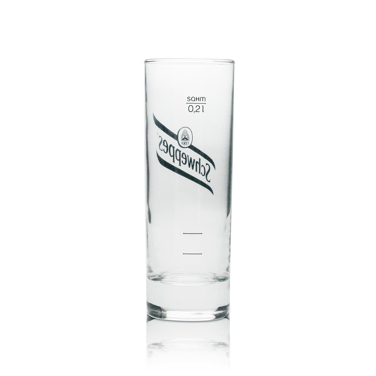 6x Schweppes Softdrink Glas Longdrink schwarzes Logo 200ml – Ansicht 3