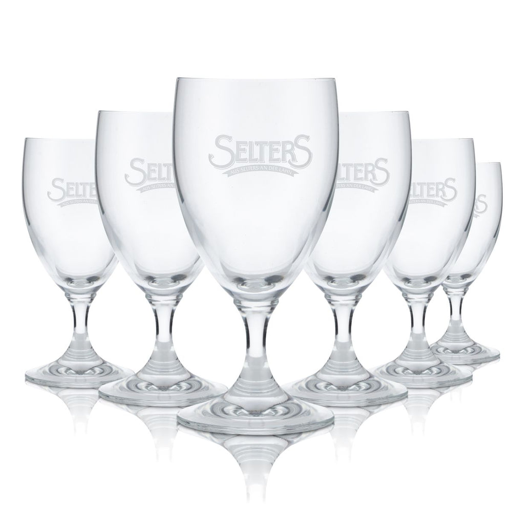 6x Selters Glas 0,18l Mineralwasser Kelch Gläser Set Gastro Restaurant Bistro