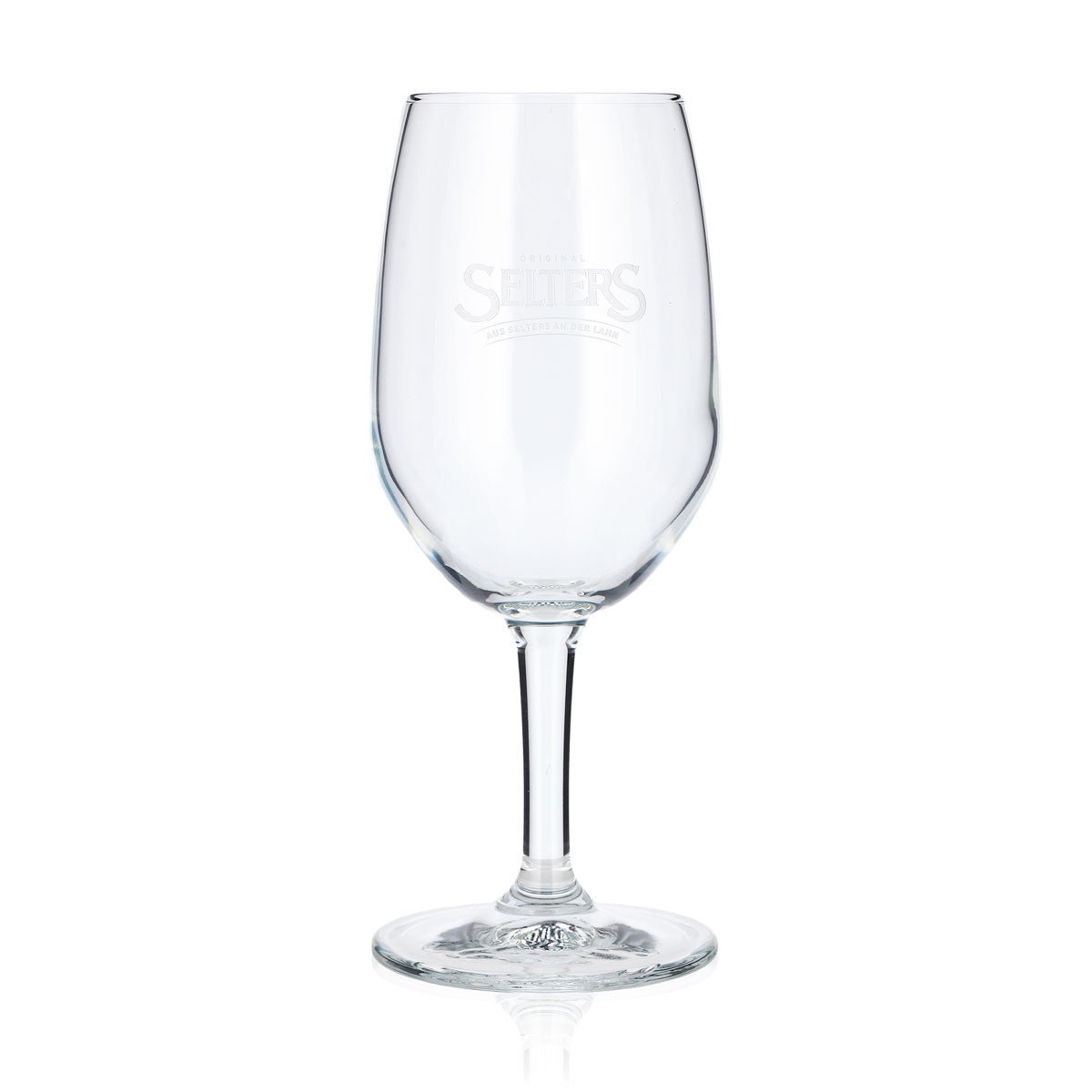 6x Selters Wasser Glas 0,3l Pokal Relief weißes Logo (6er Set) – Ansicht 2