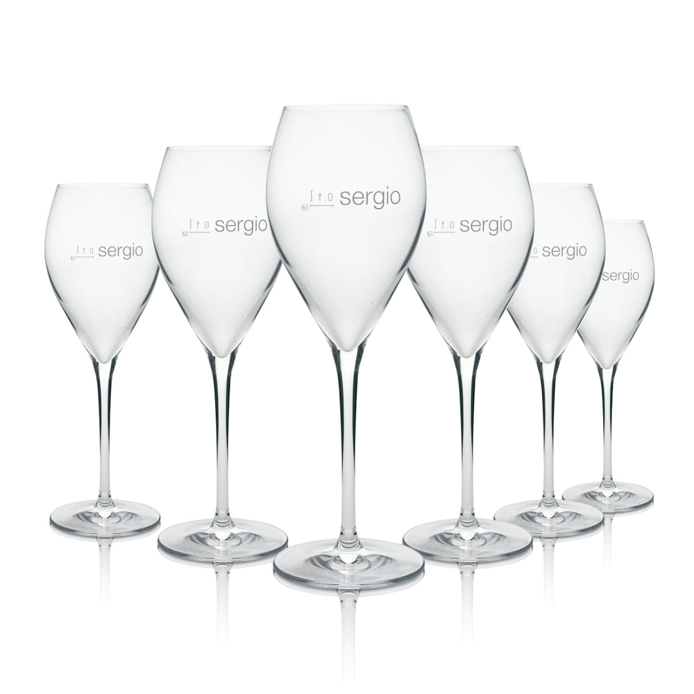 6x Sergio Sekt Glas Flöte 210ml Rastal