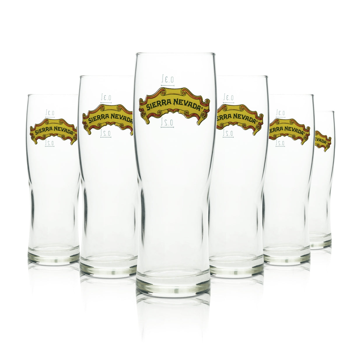 6x Sierra Nevada Bier Glas 0,3l Becher American Pint Gläser Beer Cup Craft Texas