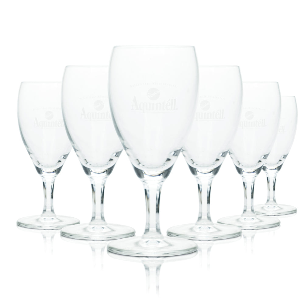 6x Sinalco Aquintell Wasser Glas 0,19l Stiel Kelch Gläser Sprudel Mineralwasser