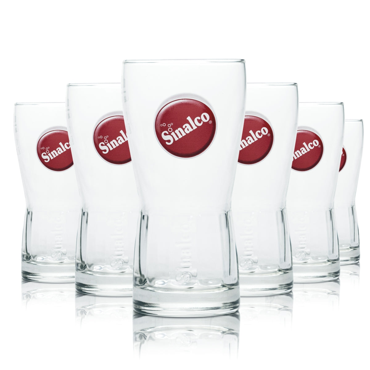 6x Sinalco Glas 0,2l Becher Relief Kontur Gläser Limo Softdrink Gastro Geeicht