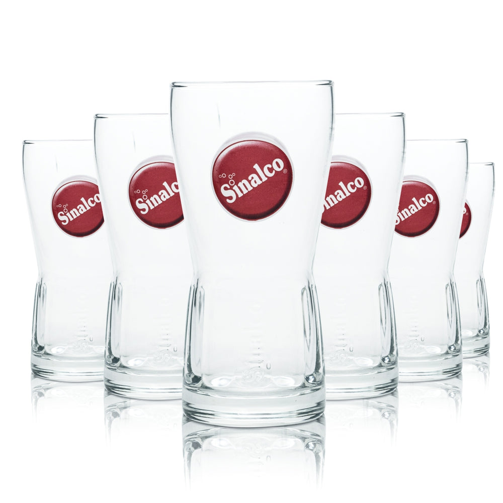 6x Sinalco Glas 0,3l Becher Gläser Relief Kontur Limo Softdrink Gastro Geeicht
