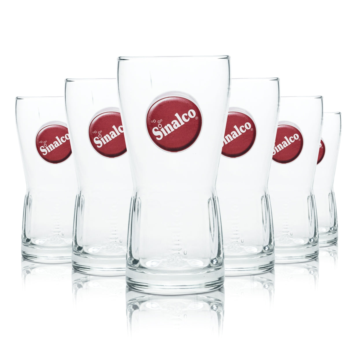 6x Sinalco Glas 0,3l Becher Gläser Relief Kontur Limo Softdrink Gastro Geeicht