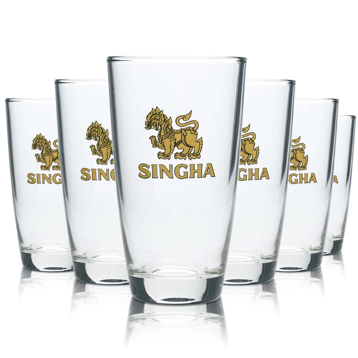 6x Singha Bier Glas 0,25l Becher Tumbler Gläser Gastro Brauerei Thai Lager Beer