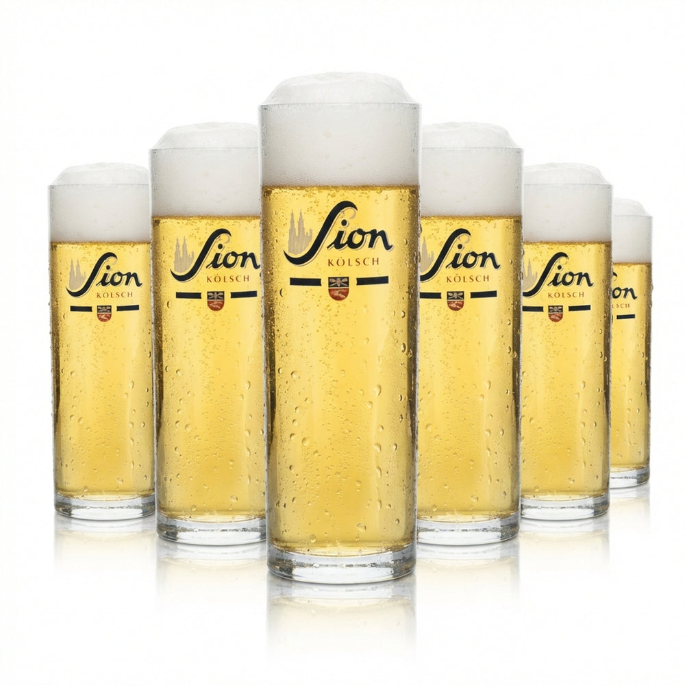 6x Sion Bier Glas 0,3l Kölsch Stange Gläser Tulpe Becher Willi Köln Rastal Beer