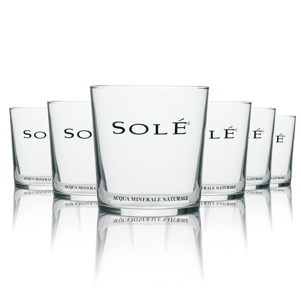 6x Solé Wasser Glas Aqua Minerale Naturale 300ml