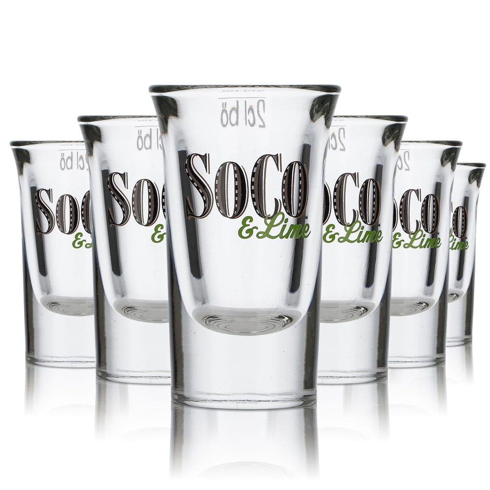 6x Southern Comfortt Glas Shotglas Gläser Stamper KurzerSOCO & Lime