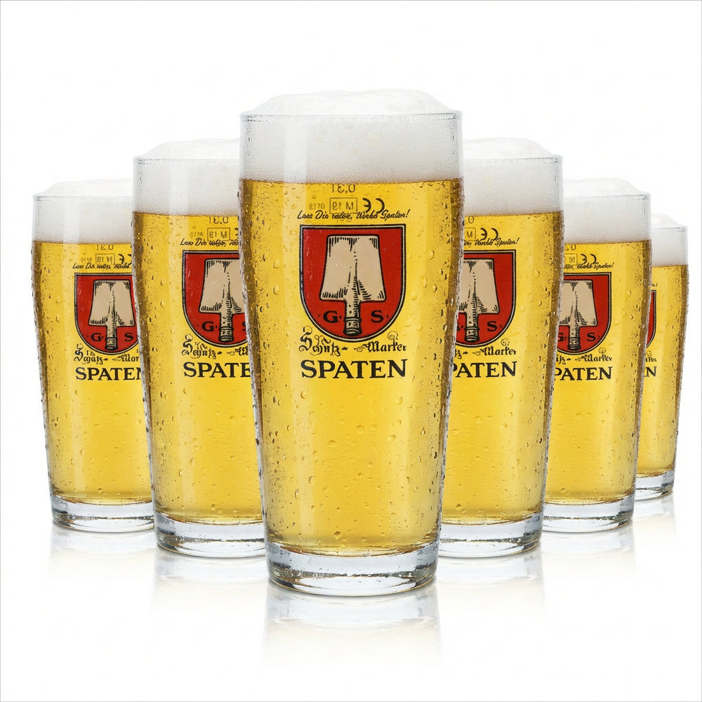 6x Spaten Bier Glas 0,3l Becher Willi Gläser Brauerei Tumbler Löwen Wappen Beer