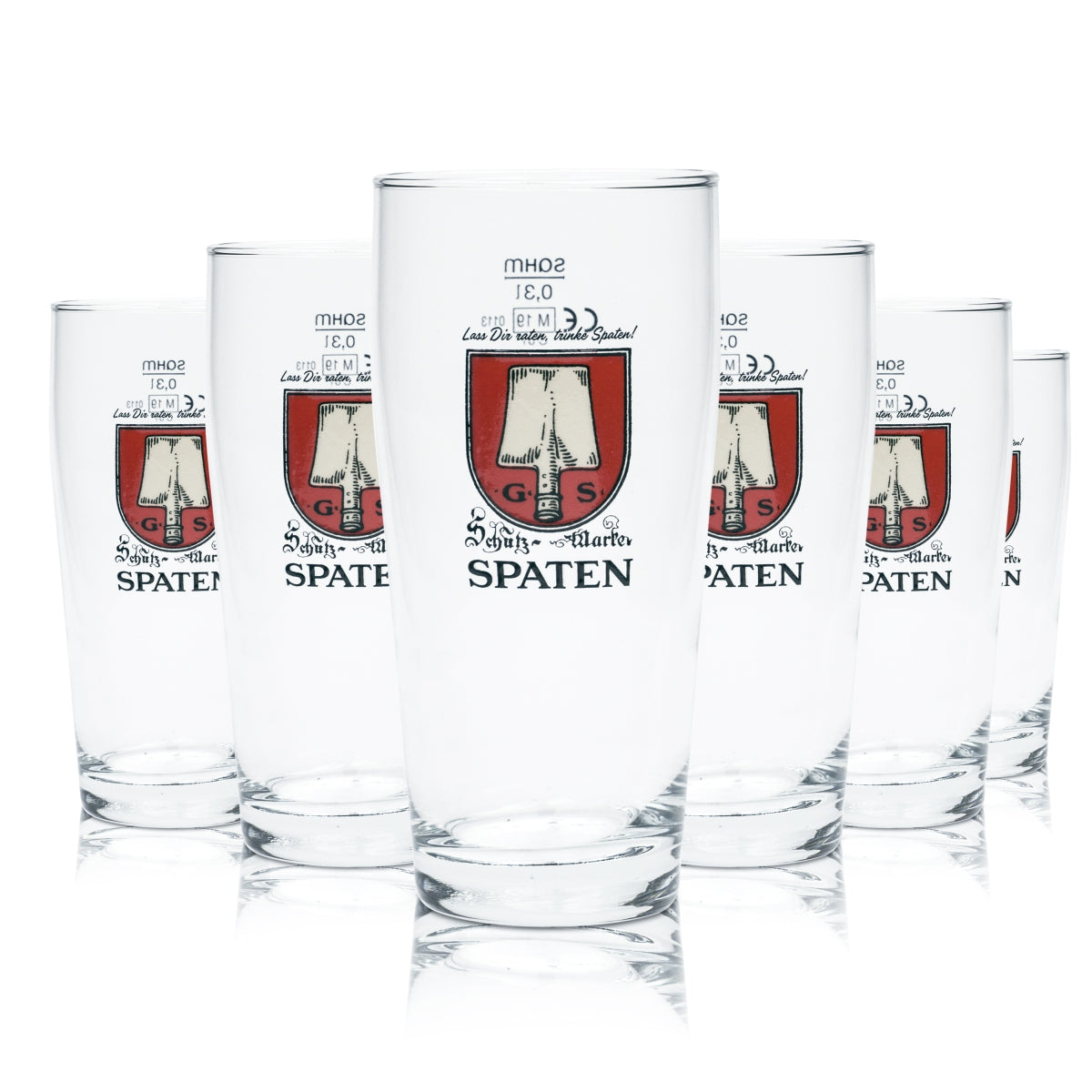 6x Spaten Bier Glas 0,3l Becher Willi Gläser Brauerei Tumbler Löwen Wappen Beer – Ansicht 2