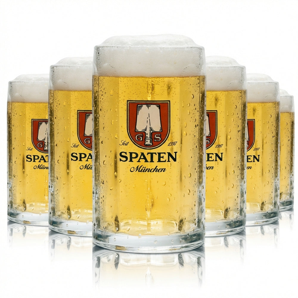 6x Spaten Bier Glas 0,3l Krug Brema Seidel Gläser Krüge Henkel Humpen Beer