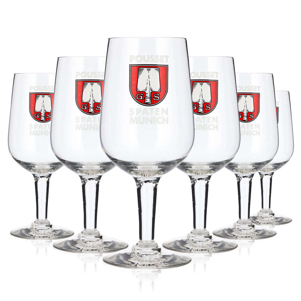 6x Spaten Bier Glas 0,3l Pokal Pousset Spaten Munich (6er Set)