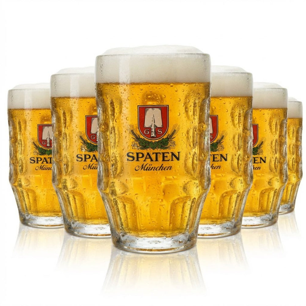 6x Spaten Bierglas 0,5l Kontuglas Bierkrug Humpen Seidel Gläser Set Brauerei