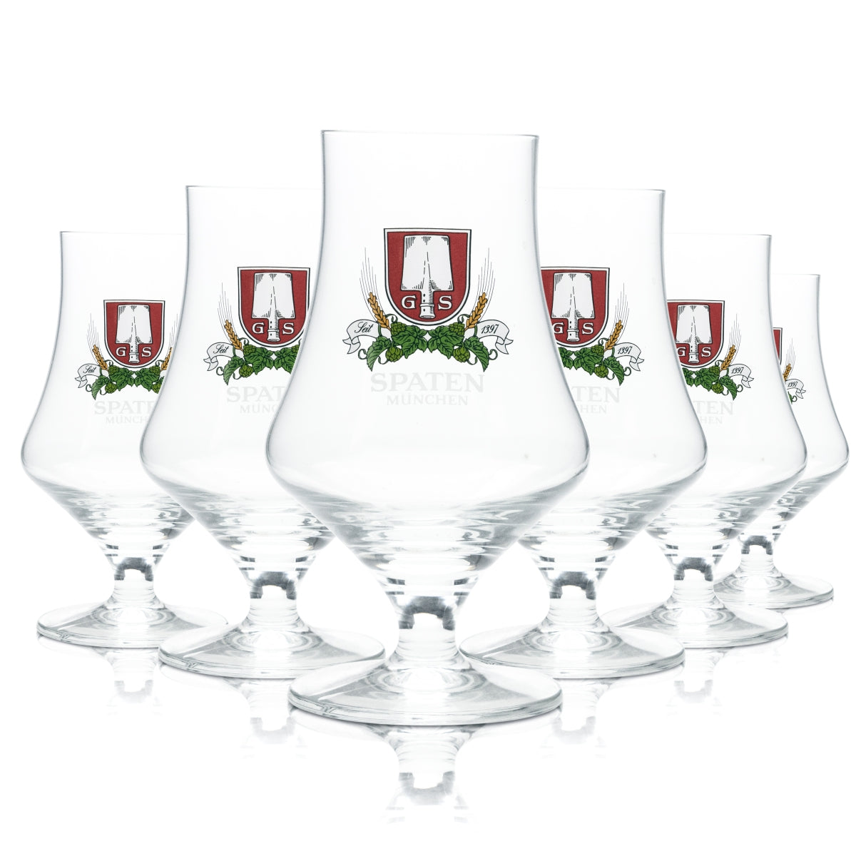 6x Spaten Glas 0,4l Bier Tulpe Pokal Kelch Cup Gläser Brauerei Bayern Gastro Bar