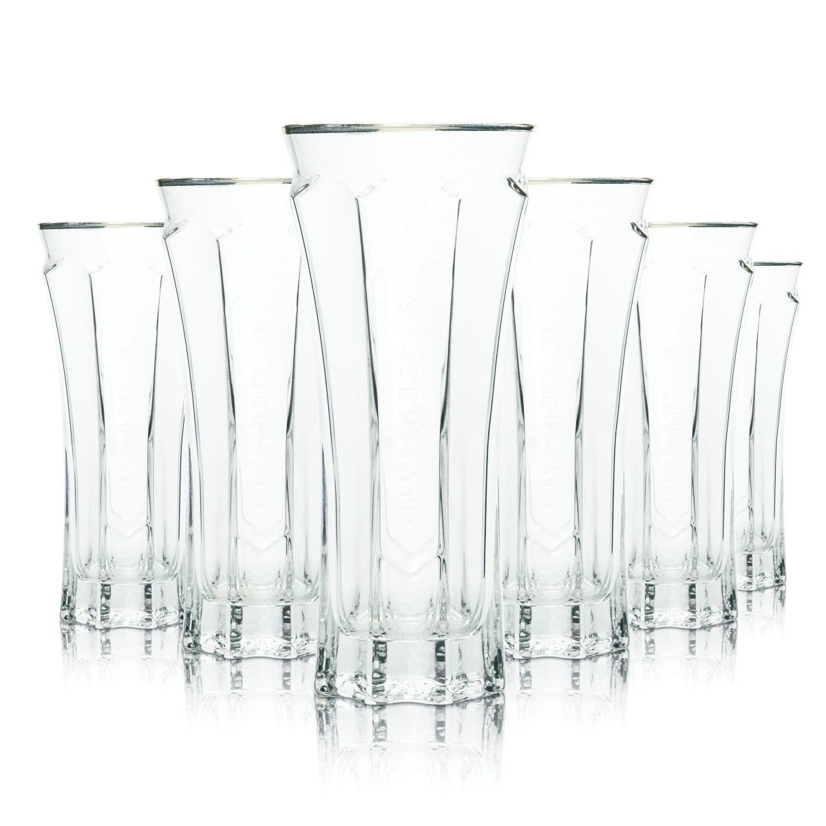6x St. Germain Glas 0,3l Goldrand Kontur Longdrink Cocktail Gläser Gastro Bar