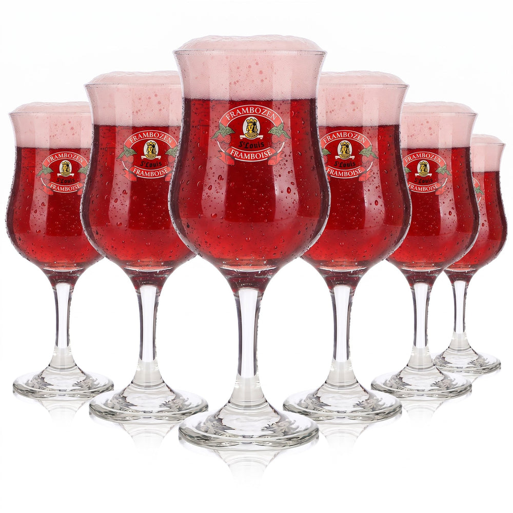 6x St. Louis Bier Glas 0,37l Pokal "Frambozen" Dema Goblet